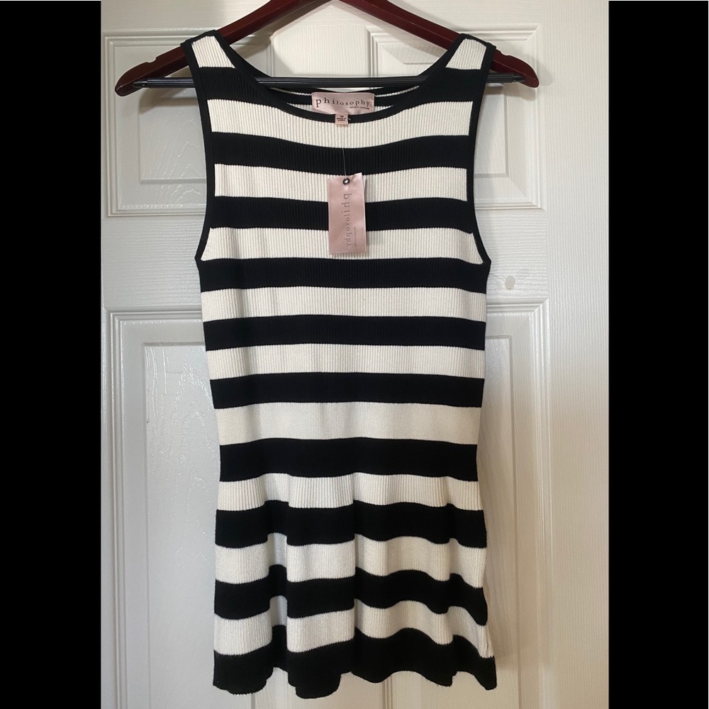 Philosophy black and white stripes blouse